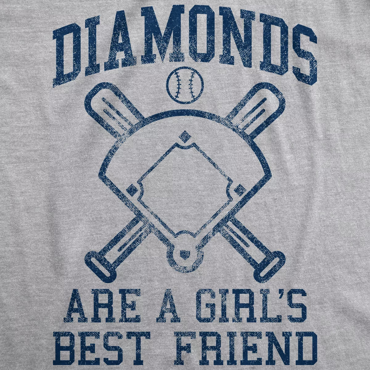 Womens Diamonds Are a Girls Best Friend T Shirt Funny Cute Baseball for Ladies - Crazy Dog Women'S T Shirt for Baseball Fan