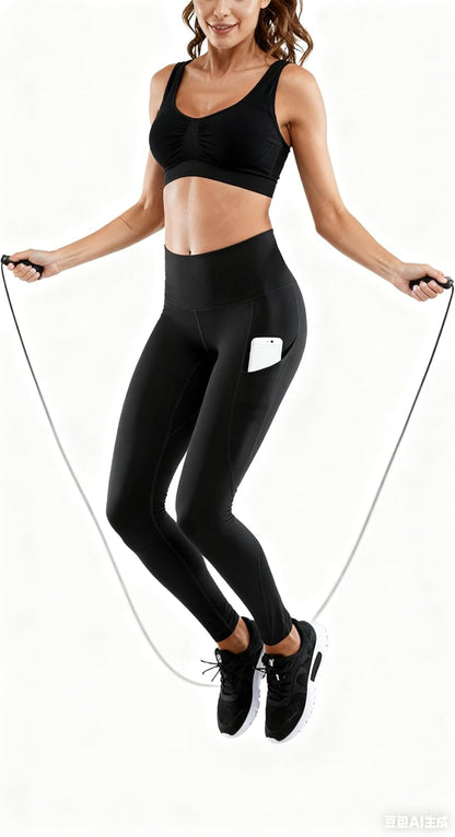 Lingswallow High Waist Yoga Pants - Yoga Pants with Pockets Tummy Control, 4 Ways Stretch Workout Running Yoga Leggings